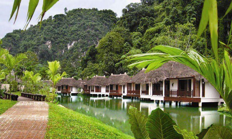 Außenbereich der Water Villas, Then Banjaran Hotsprings Retreat, Malaysia Luxusreise
