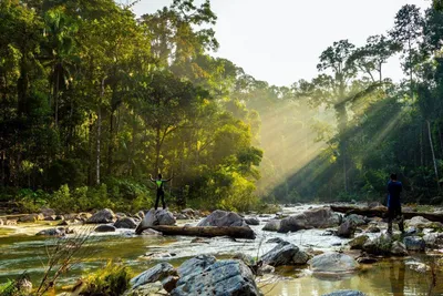 Fluss im Regenwald, Taman Negara, Malaysia Rundreise