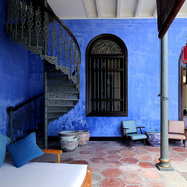 Lounge, The Blue Mansion, Penang, Malaysia Rundreise