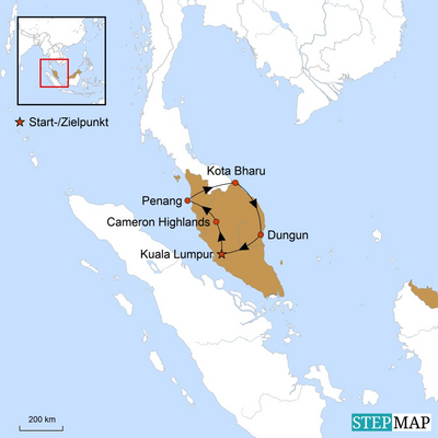Reiseverlauf, Bunte Vielfalt erleben, Malaysia Reise