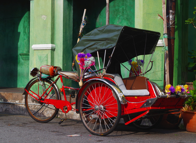  George Town/Penang: Rikscha in der Altstadt