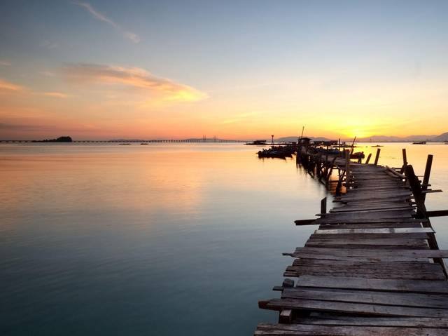 Sonnenuntergang in Penang, Malaysia Reisen